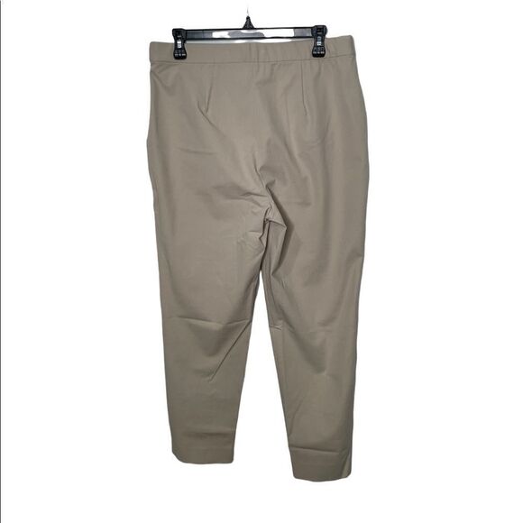 St John Cream Slim Dress Pants w/ Side Zip Closure Front Ankle Slit - Picture 2 of 15